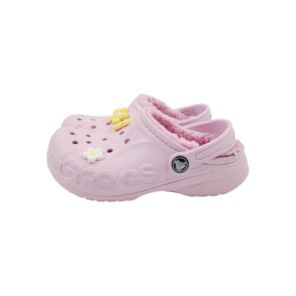 Crocs Girl's Pink Classic Lined Studs Slip-On Adjustable Casual Clogs Size 13 - Picture 1 of 7